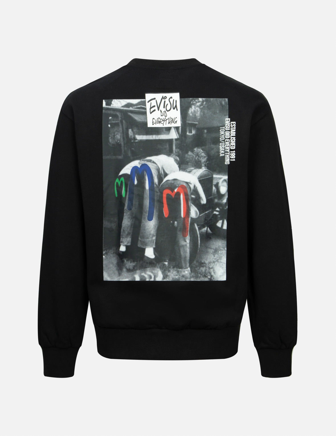 口号和照片印花宽版休闲卫衣