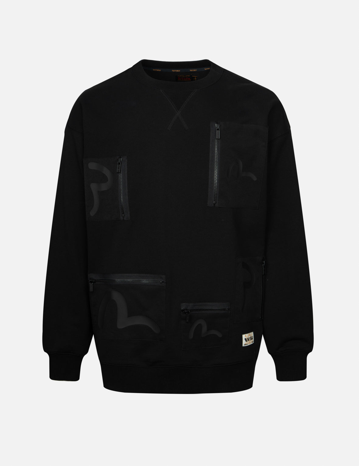 Multi-Pockets with Seagull Print Loose Fit Sweatshirt