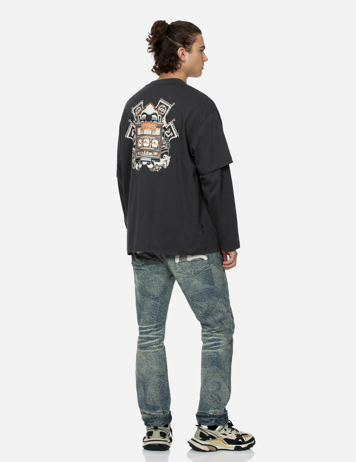 Godhead Slot Machine Print Loose Fit Long-Sleeve T-Shirt