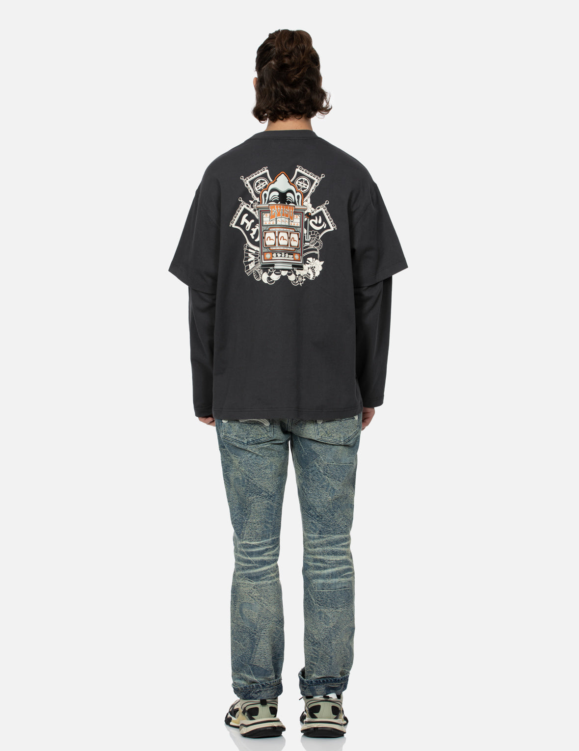 Godhead Slot Machine Print Loose Fit Long-Sleeve T-Shirt