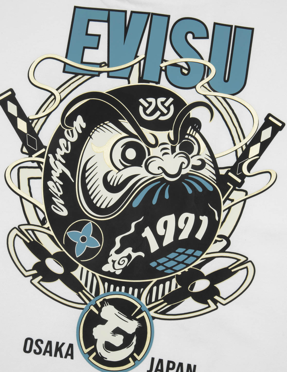 忍者达摩和商标印花常规版型T恤