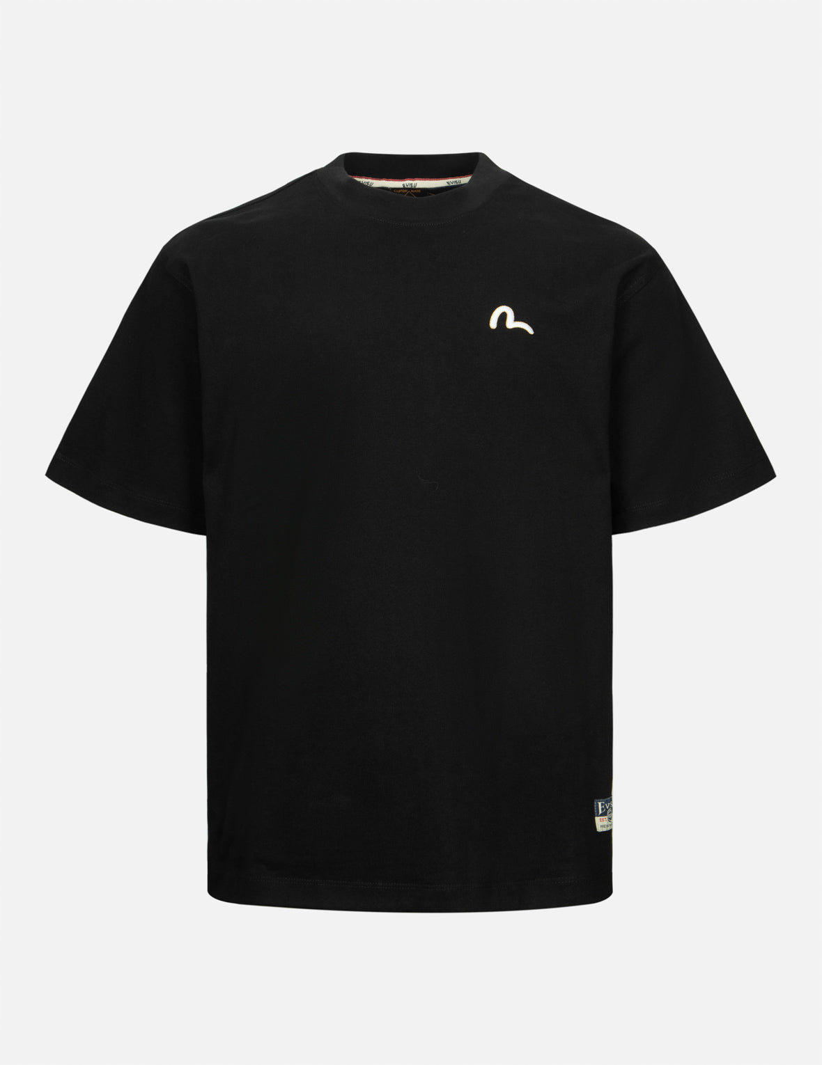 Seagull Embroidery and Carp Print Relax Fit T-shirt