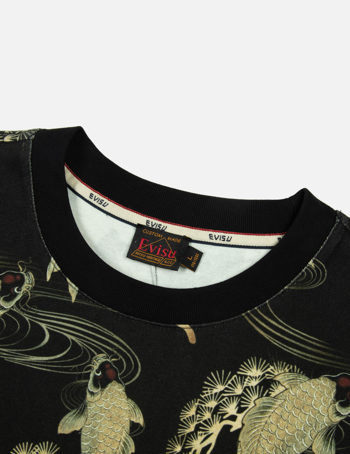 满地鲤鱼和海鸥印花宽版休闲T恤