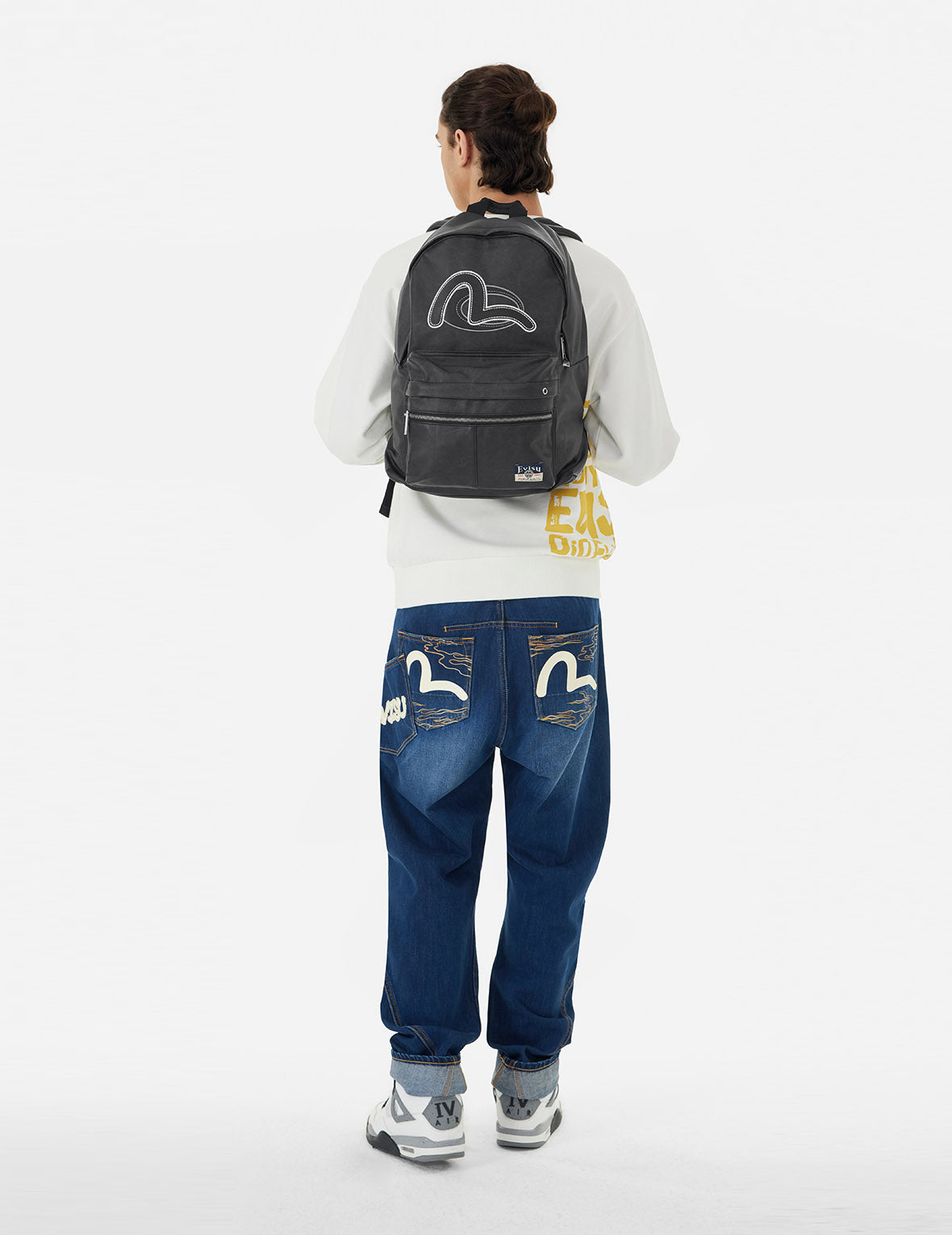 Seagull Embroidery Vegan Leather Backpack