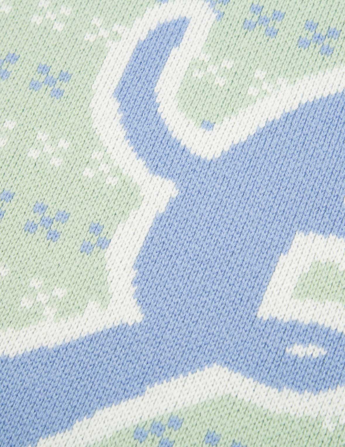 书法字商标提花针织毛衣