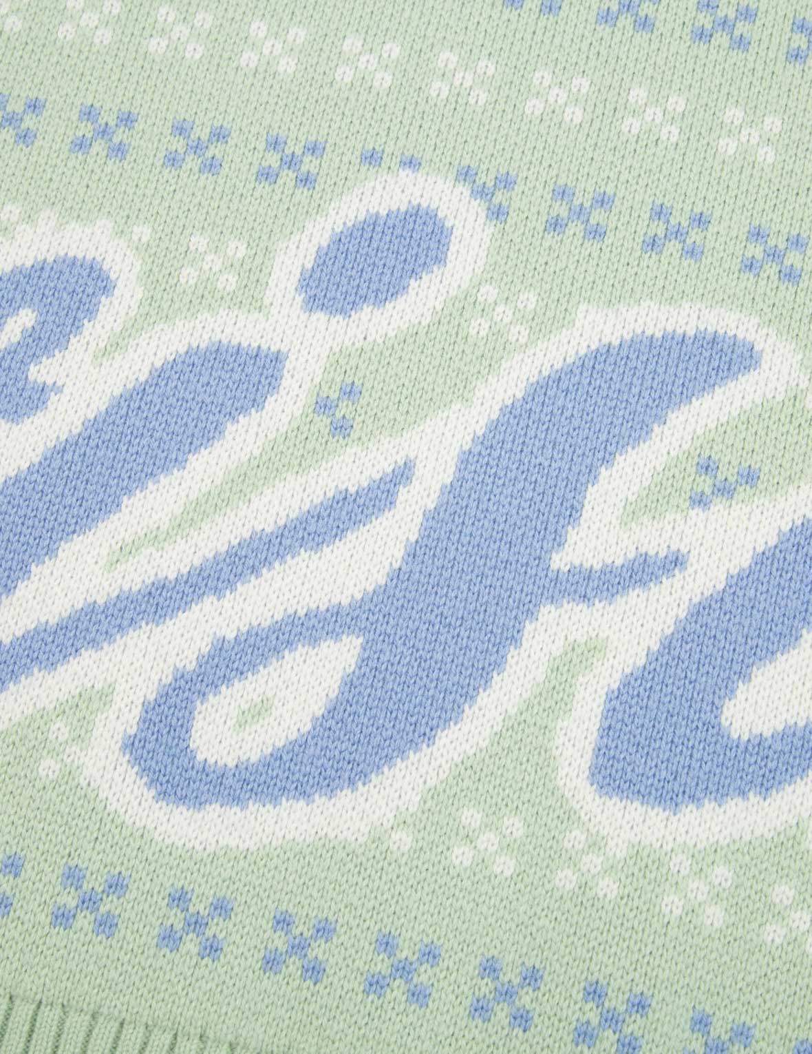 书法字商标提花针织毛衣