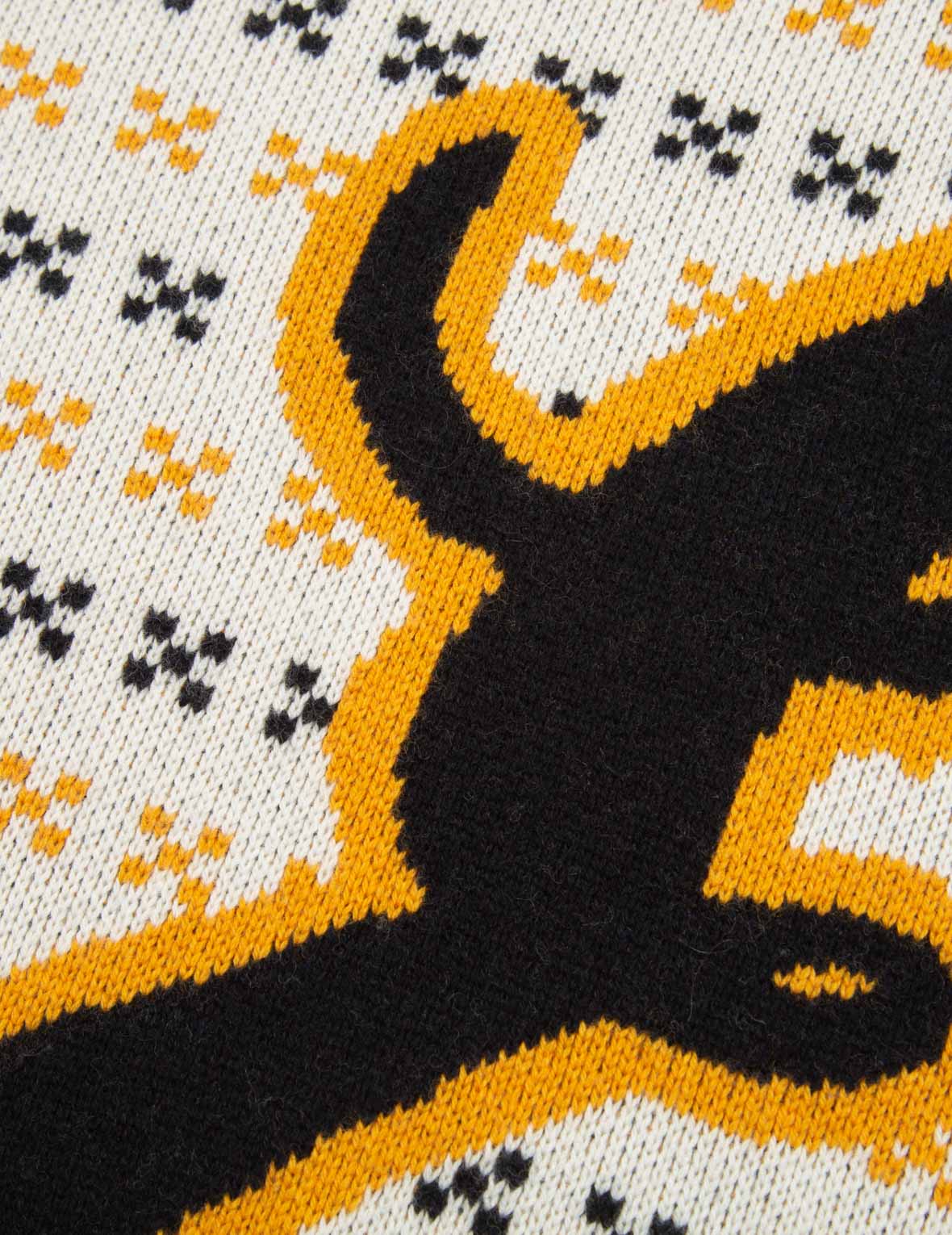 书法字商标提花针织毛衣