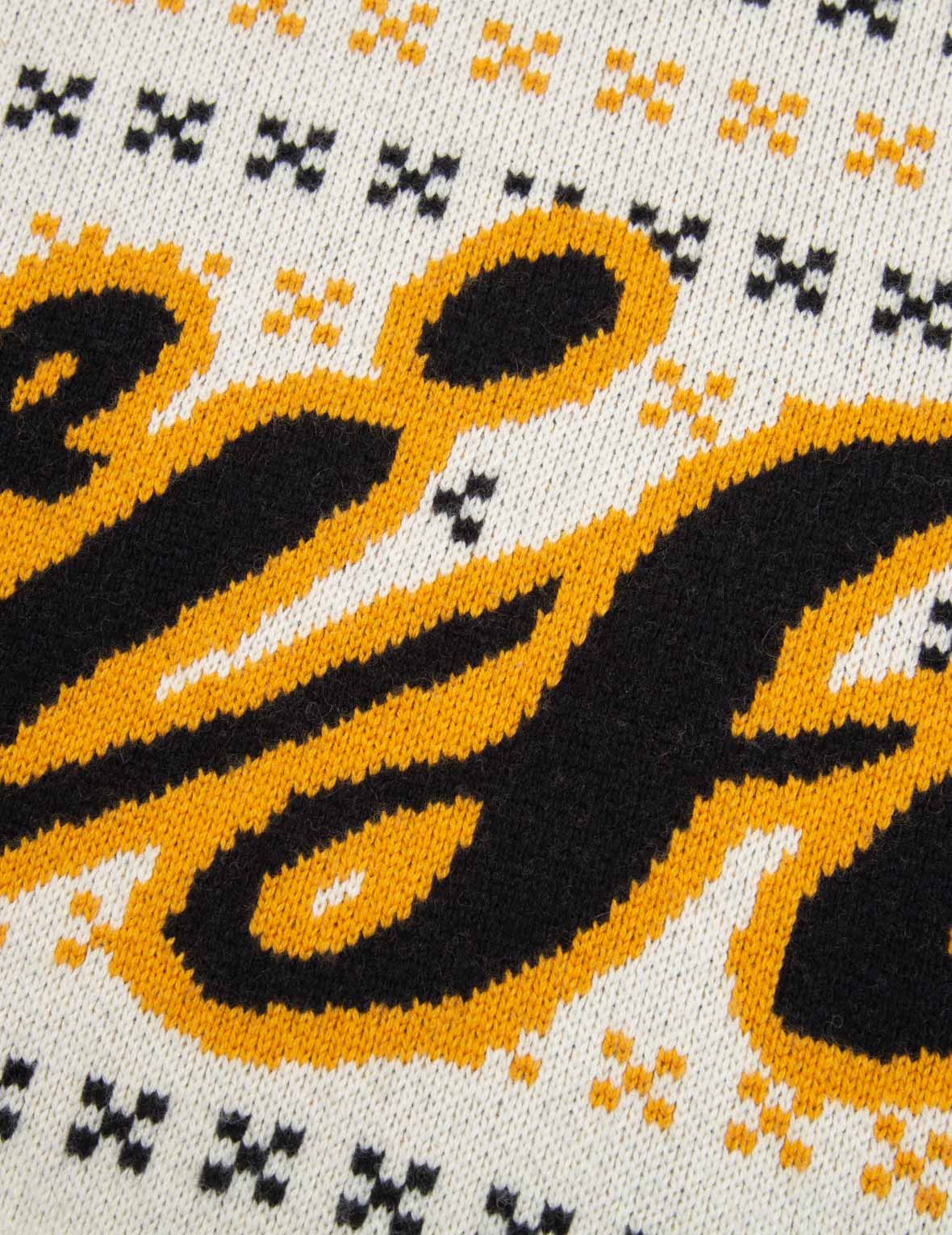 书法字商标提花针织毛衣