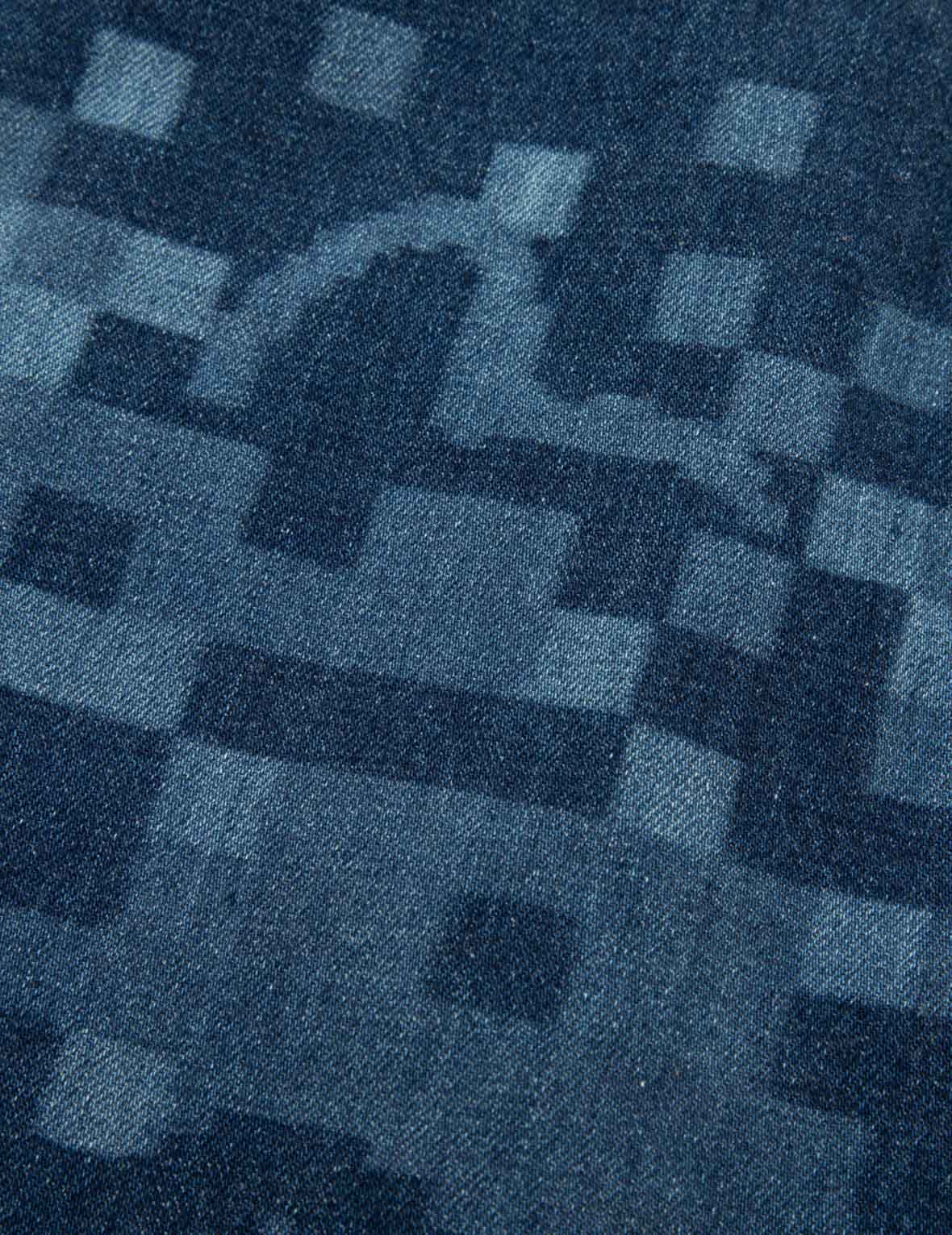 Pixel Seagull Embroidery and Print Oversized Denim Jacket