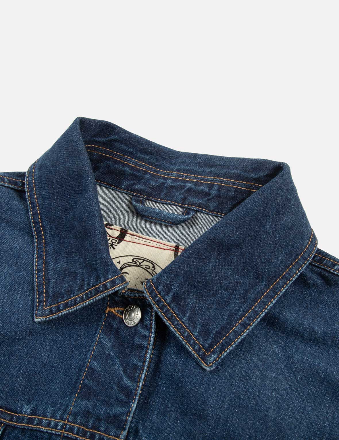 Pixel Seagull Embroidery and Print Oversized Denim Jacket