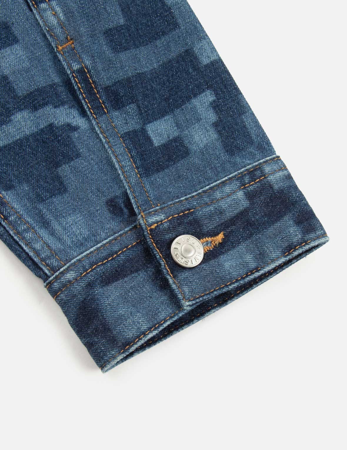 Pixel Seagull Embroidery and Print Oversized Denim Jacket