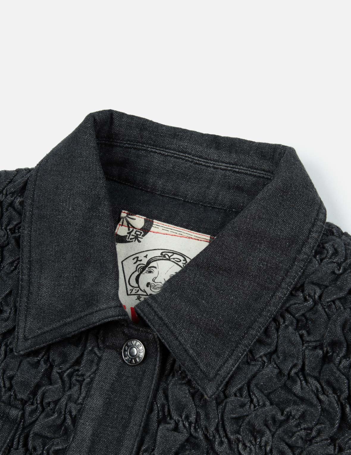 Seagull Embroidery Texture Oversized Denim Jacket