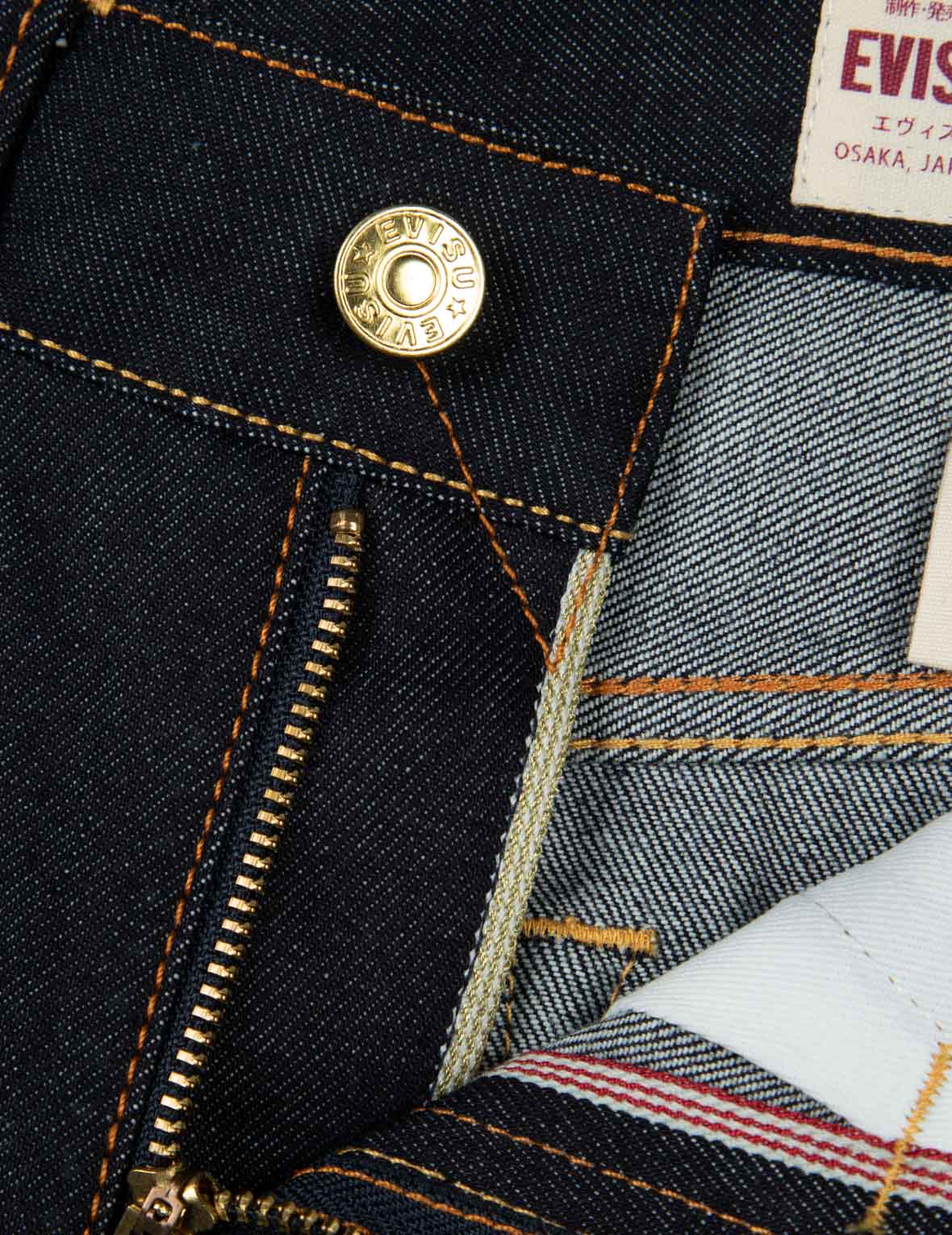 织锦布贴海鸥宽版休闲牛仔裤