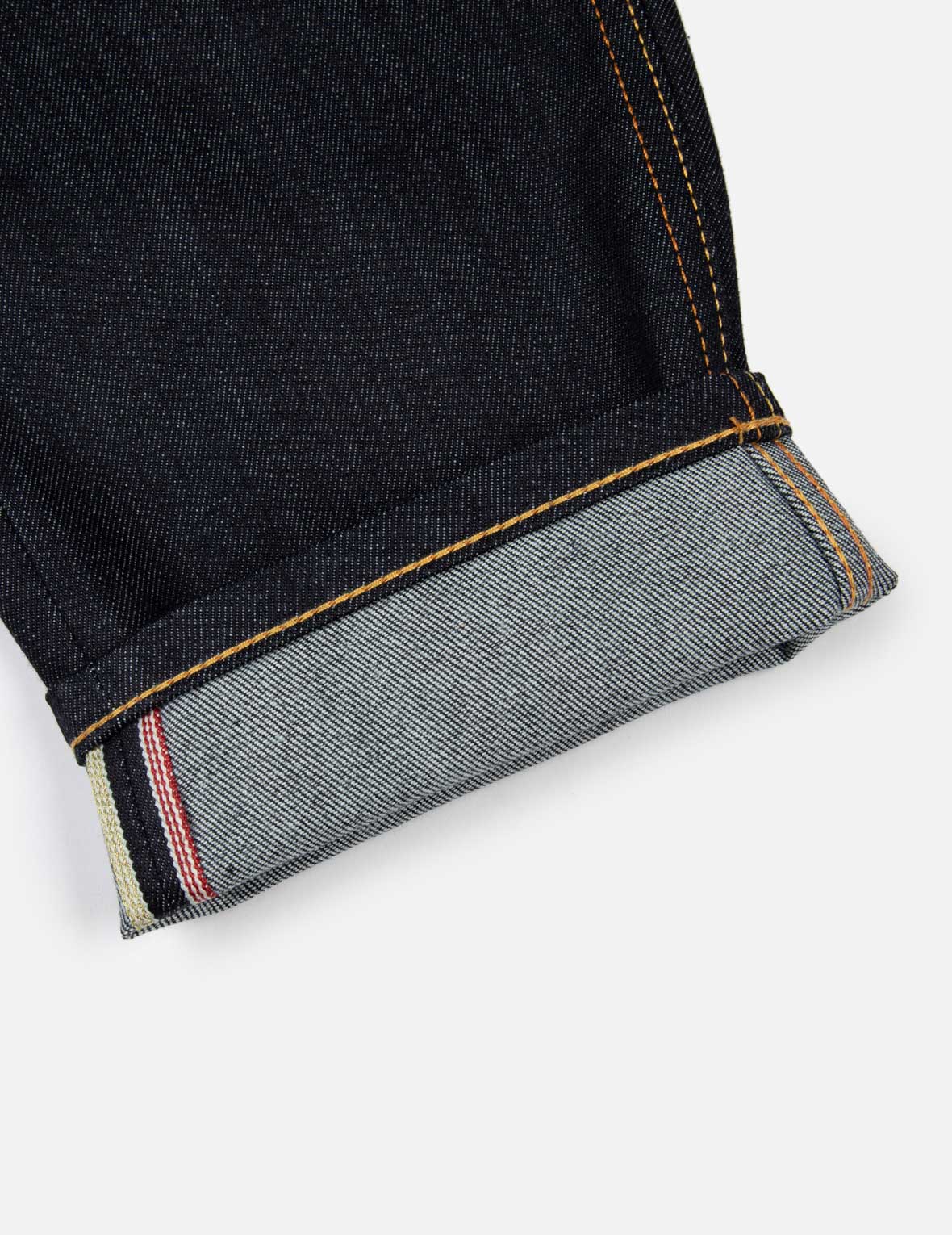 织锦布贴海鸥宽版休闲牛仔裤