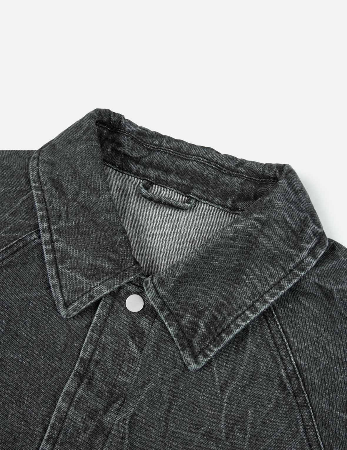 海鸥和标语刺绣超宽版牛仔教练外套