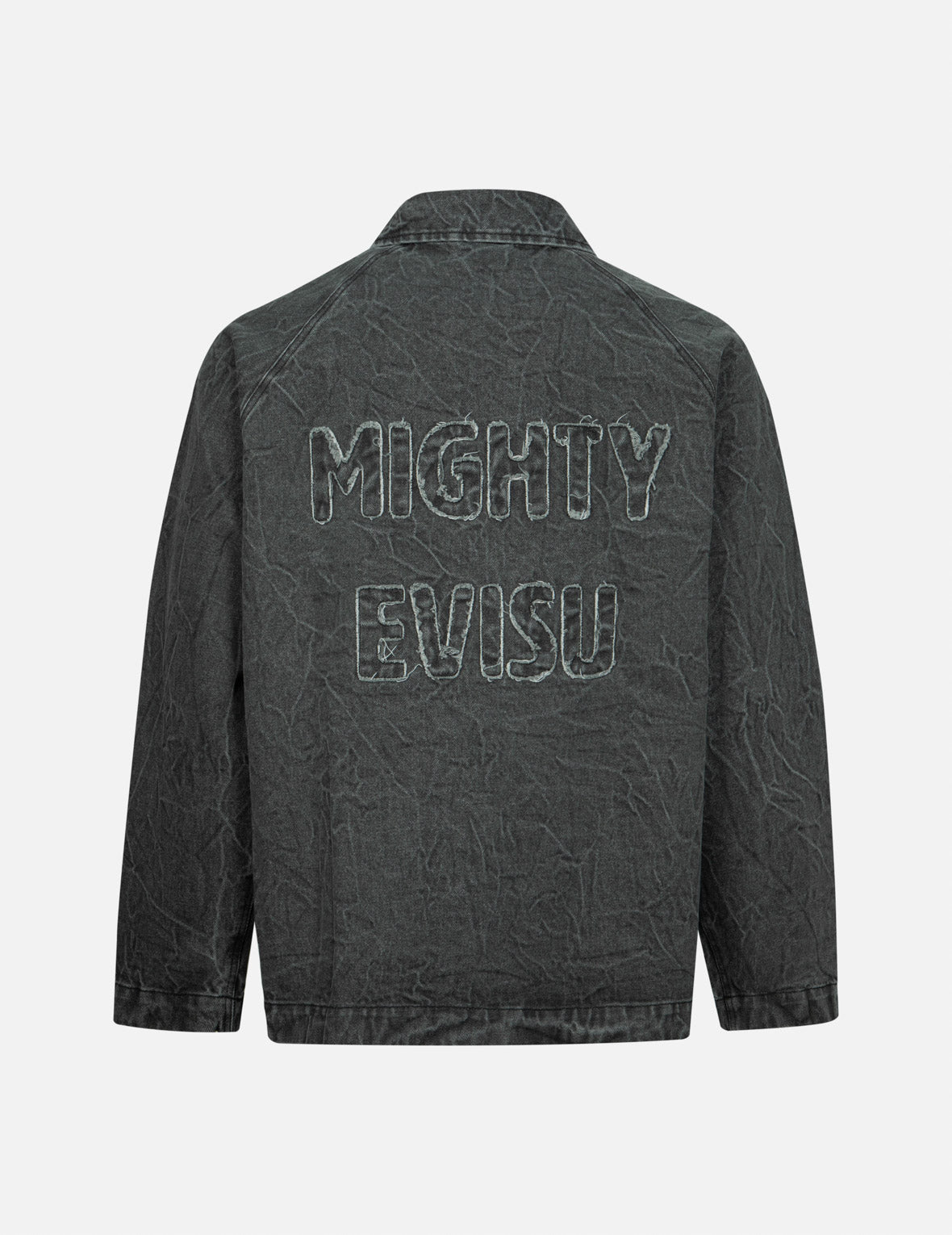 海鸥和标语刺绣超宽版牛仔教练外套