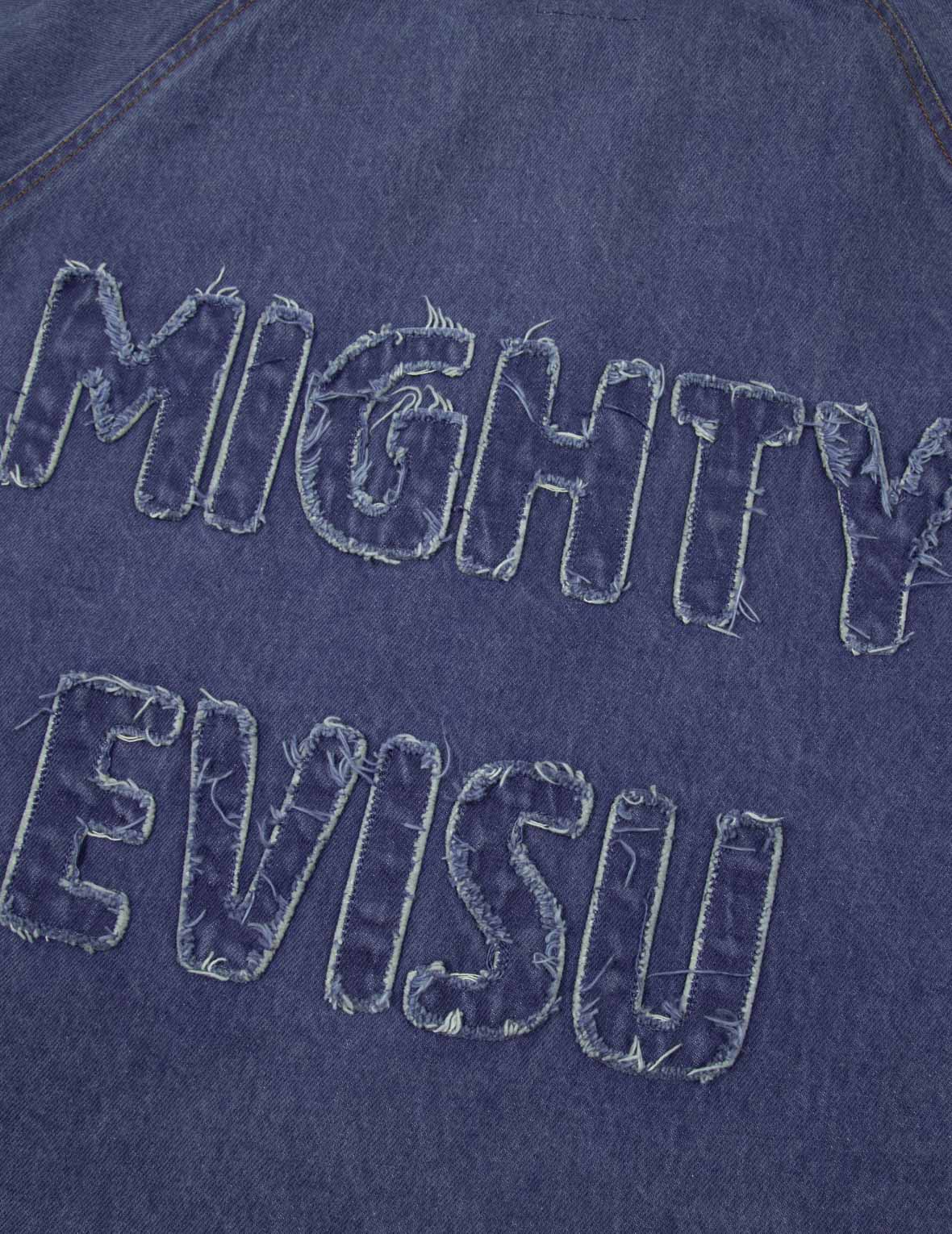 海鸥和标语刺绣超宽版牛仔教练外套