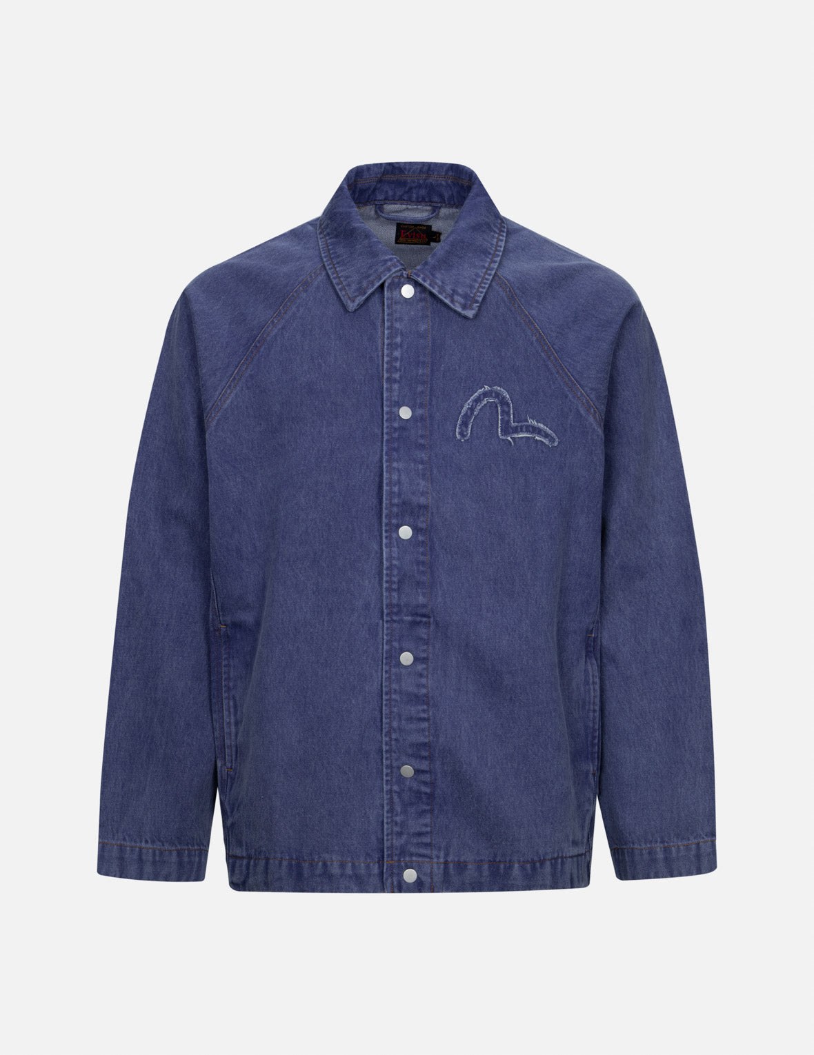 海鸥和标语刺绣超宽版牛仔教练外套