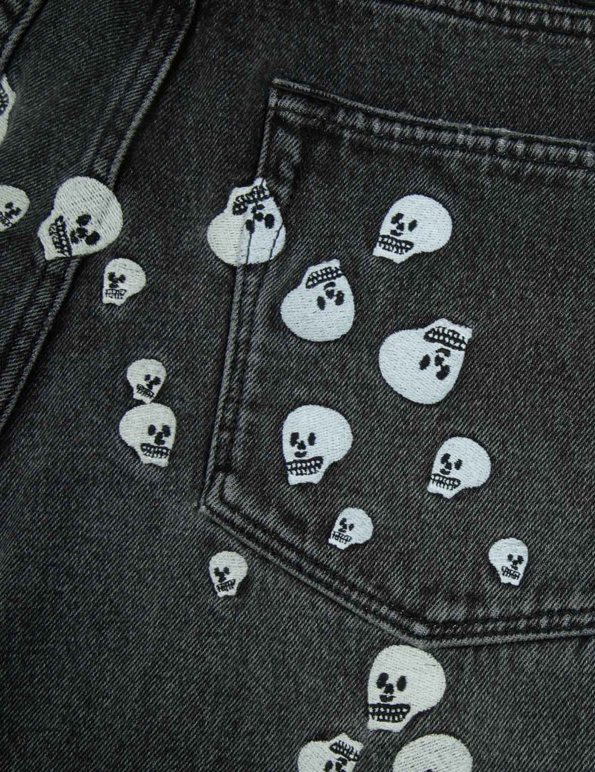 Skull Embroidery Daicock Baggy Jeans