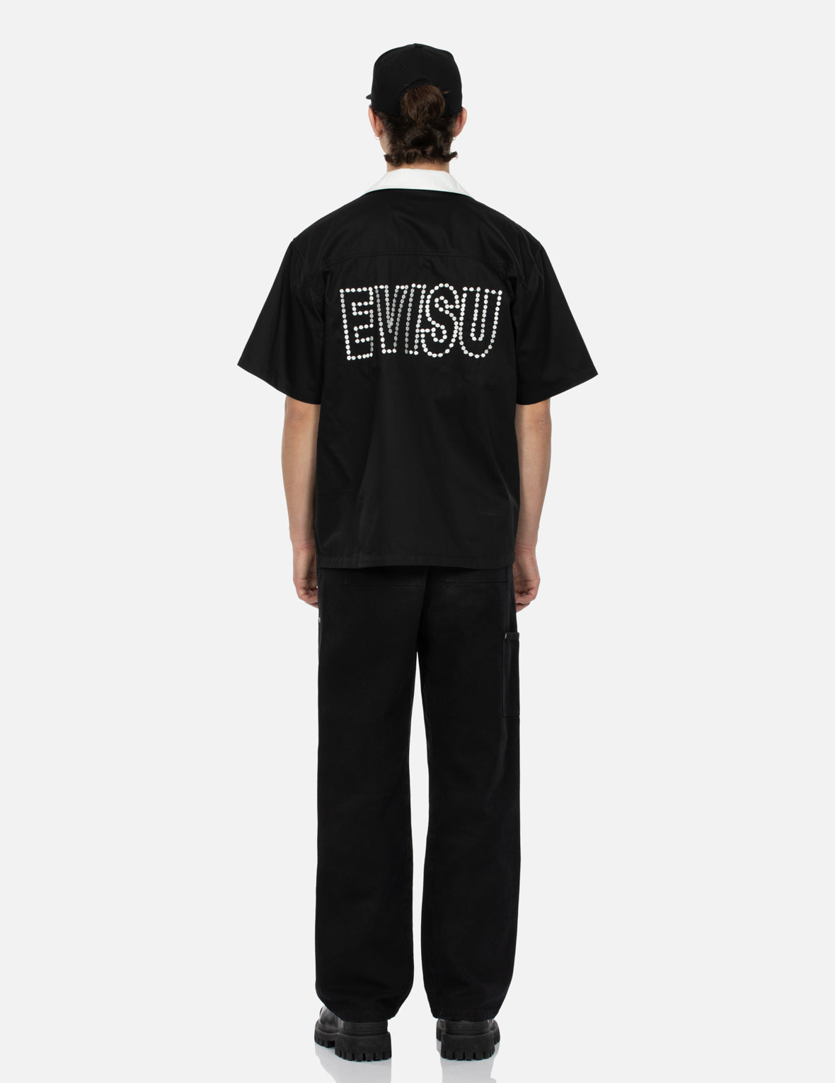 海鸥贴布刺绣松身阔腿木工裤