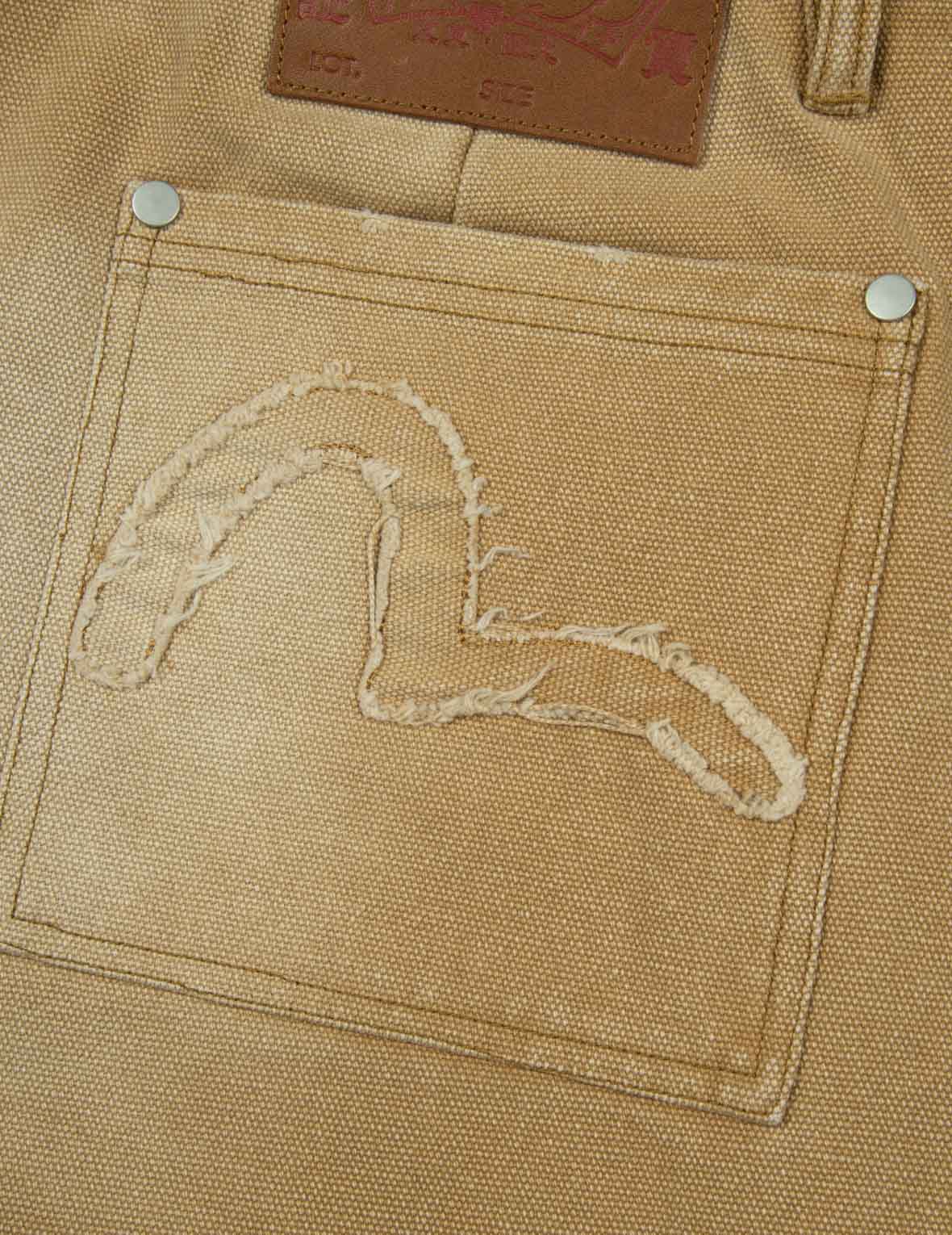 海鸥贴布刺绣松身阔腿木工裤