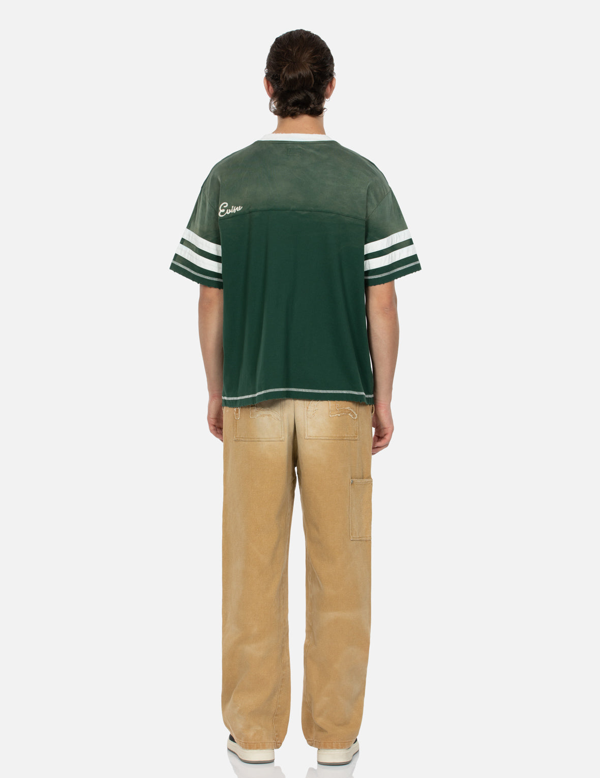 海鸥贴布刺绣松身阔腿木工裤