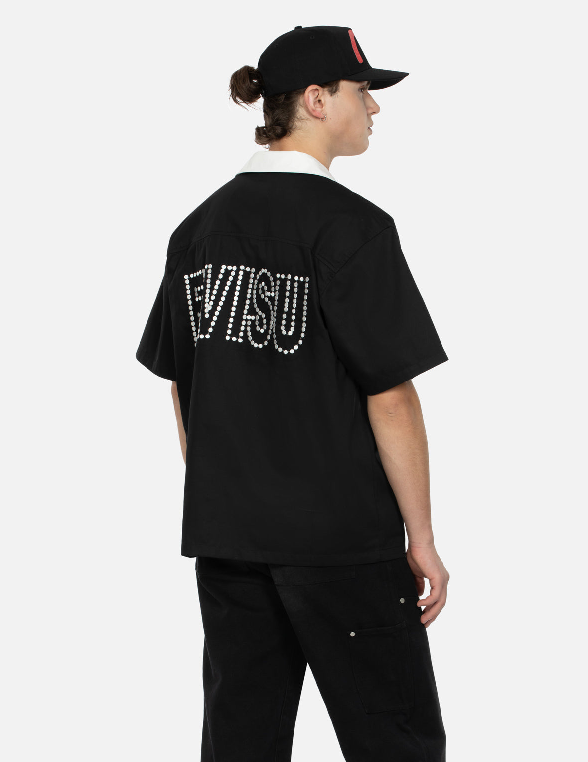 链式缝制商标刺绣宽松版型衬衫