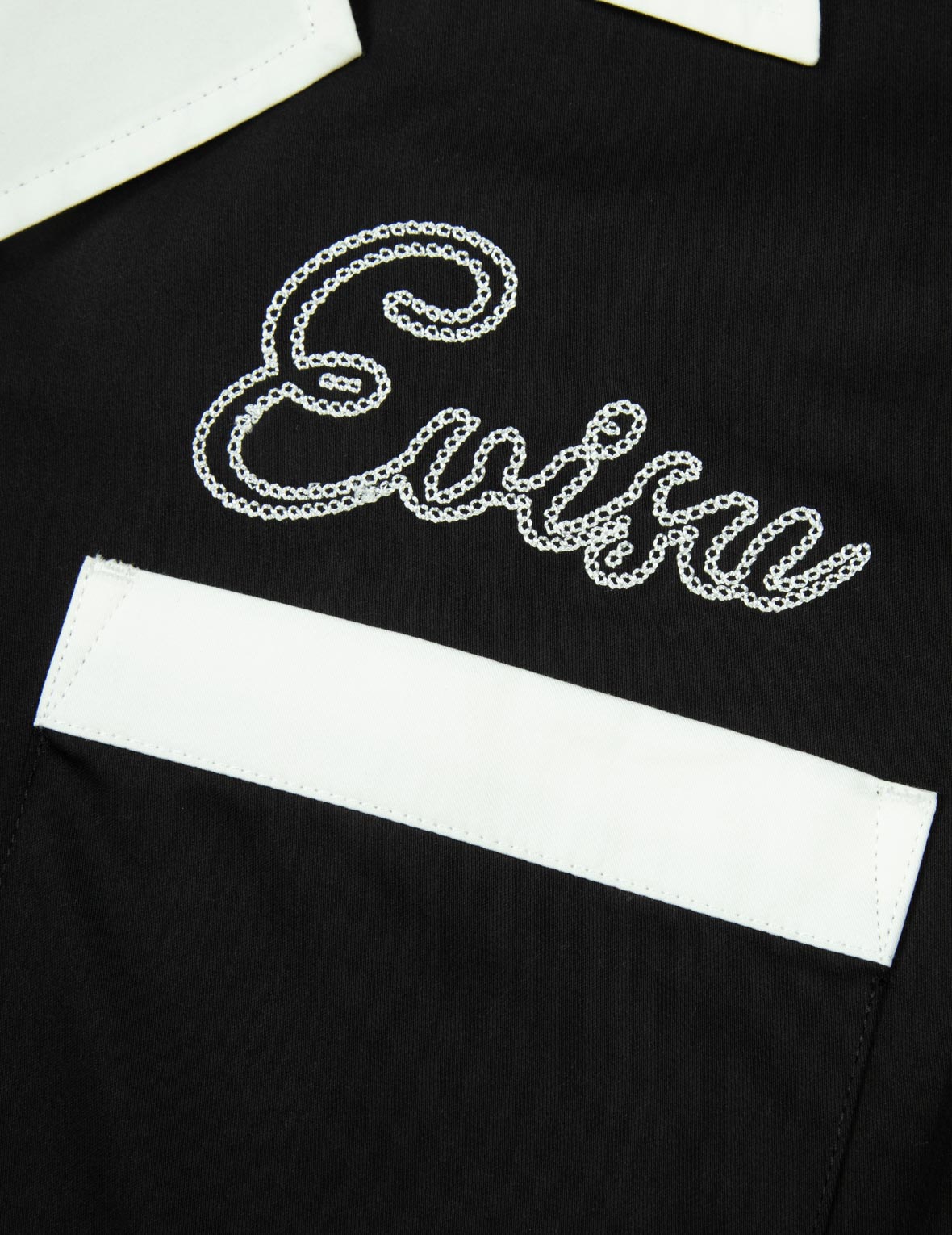 链式缝制商标刺绣宽松版型衬衫