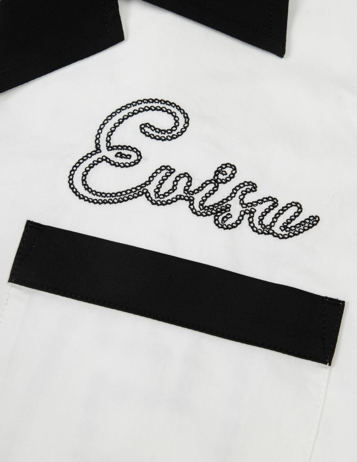 链式缝制商标刺绣宽松版型衬衫