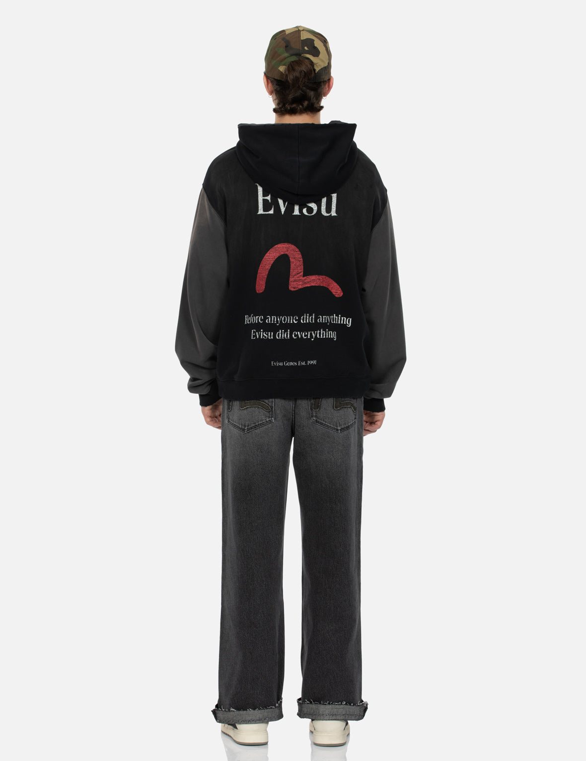 Seagull and Logo Print Boxy Hoodie