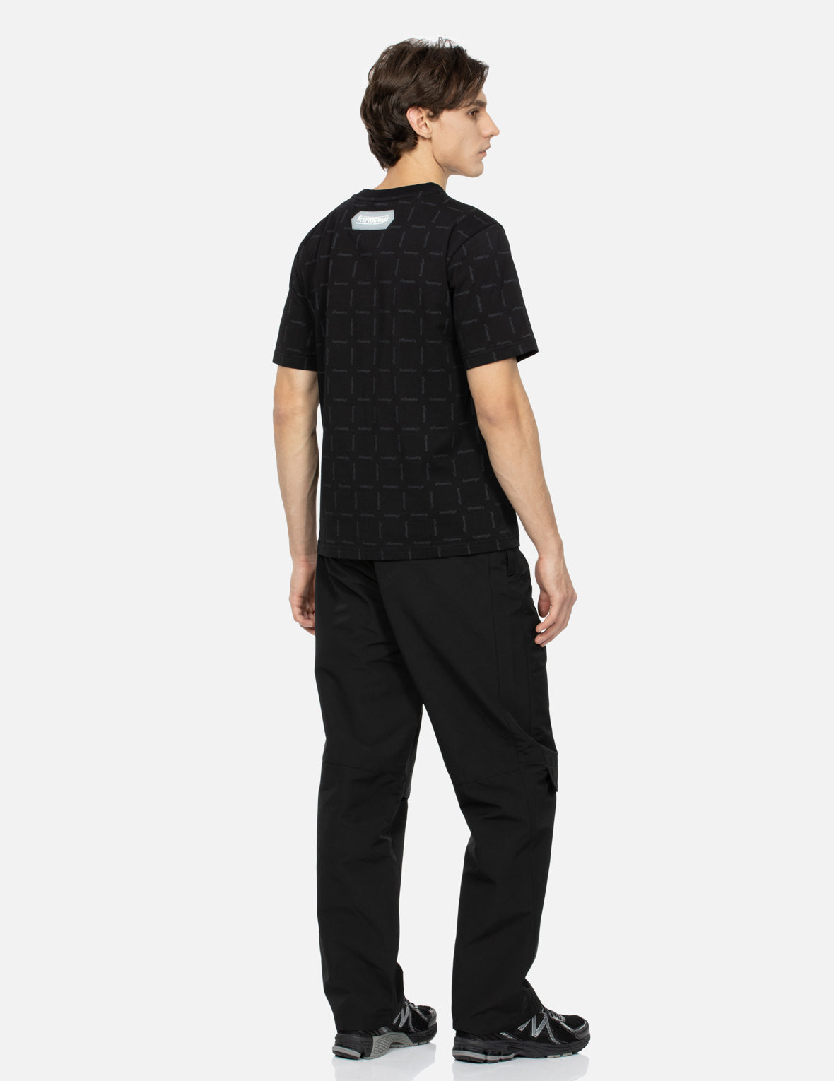 水感满地图案常规版型拼接长裤