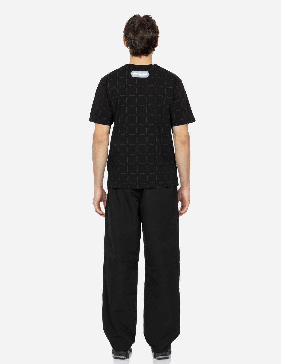 水感满地图案常规版型拼接长裤