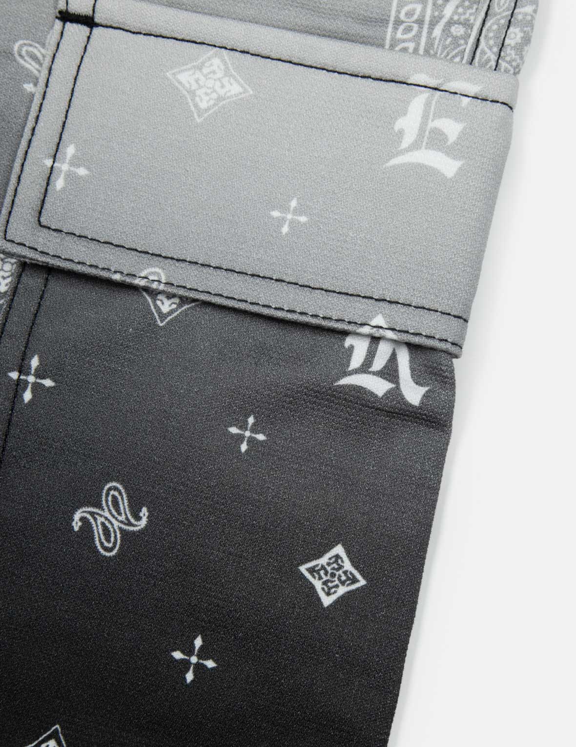 渐变腰果花满地图案錐形短裤