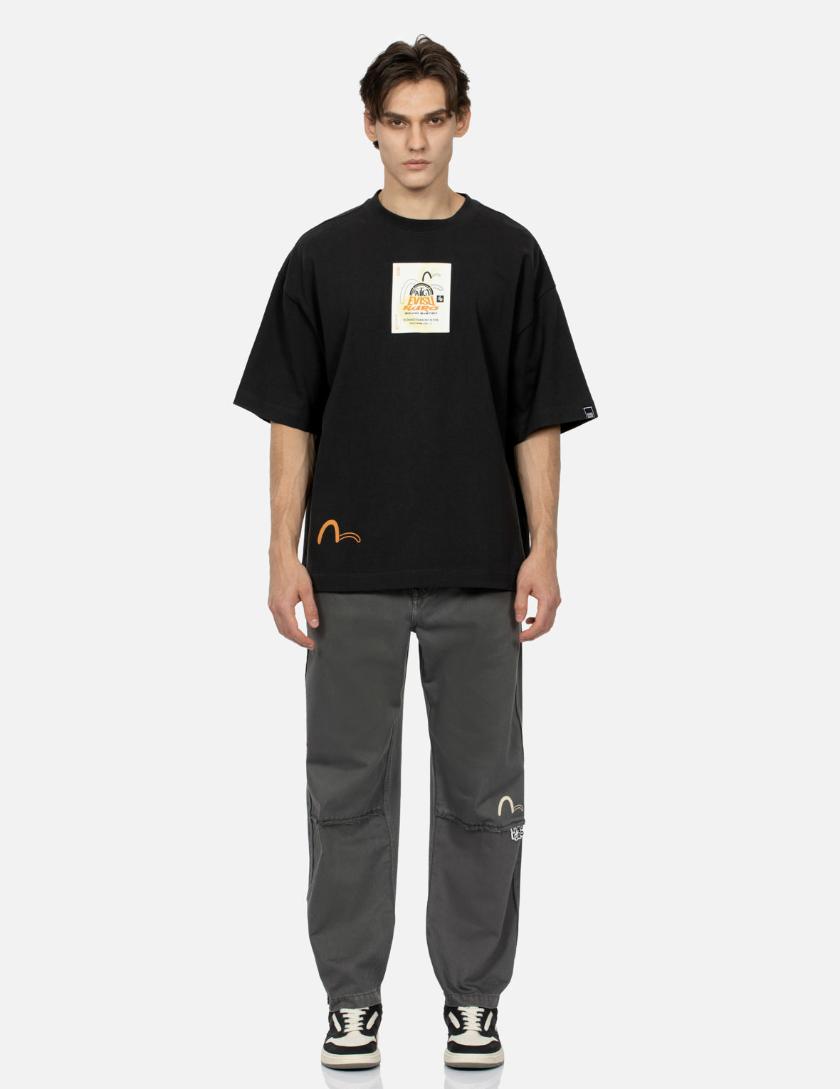 面料拼接时尚版型运动裤