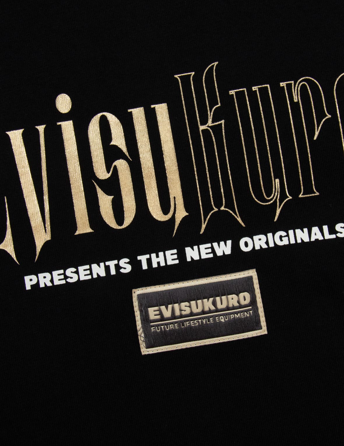 烫金书法商标印花超宽版T恤