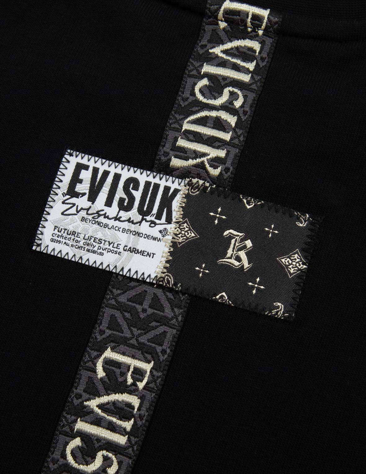 烫金书法商标印花超宽版T恤