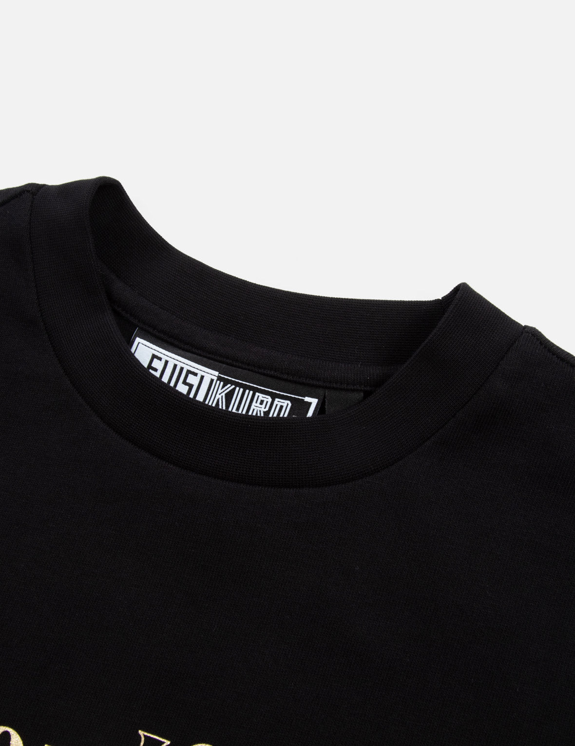 烫金书法商标印花超宽版T恤