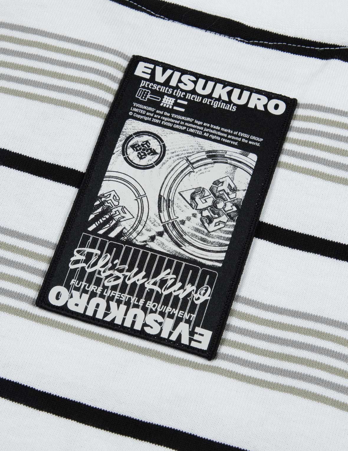 横纹海鸥贴布刺绣宽版T恤