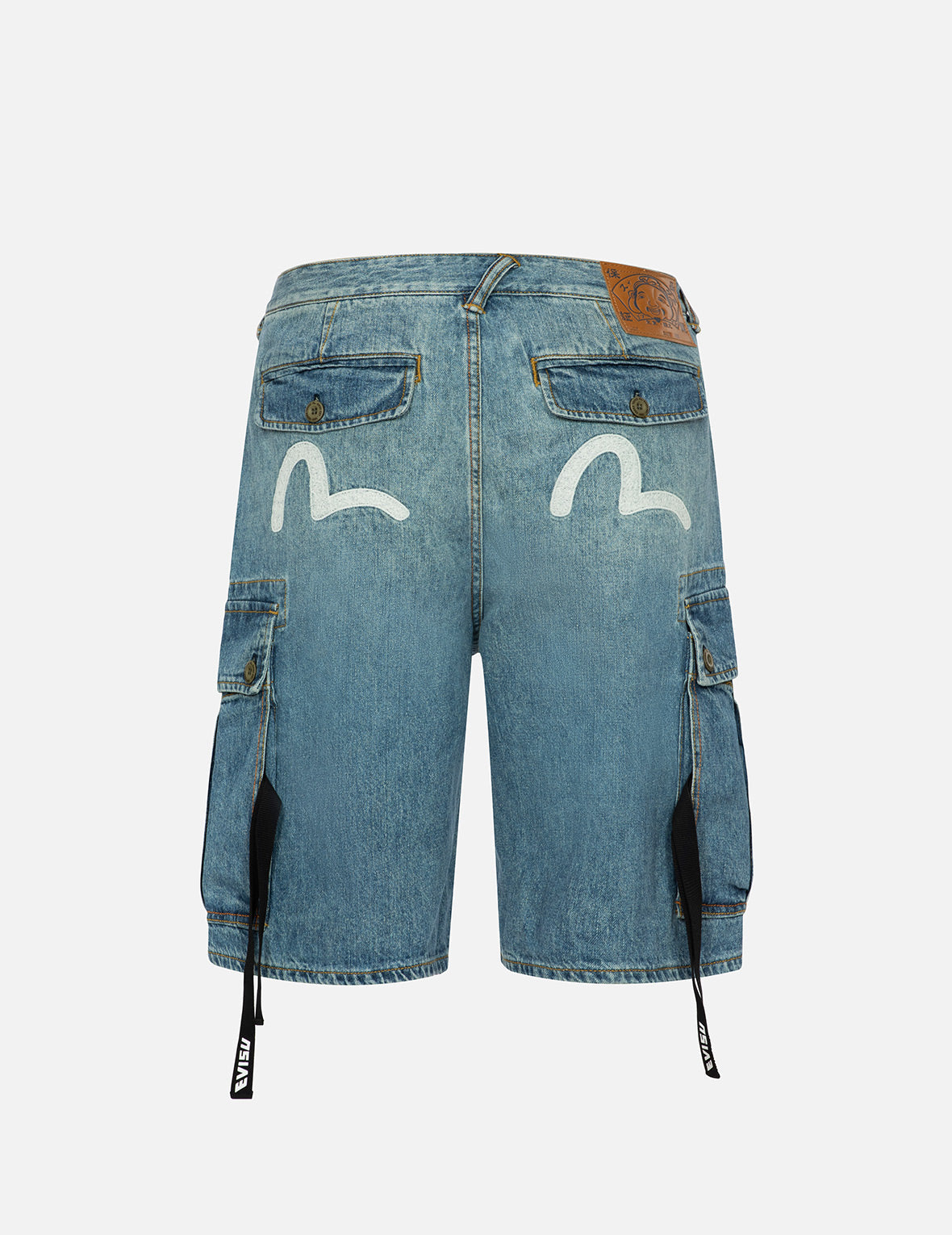 海鸥印花宽版休闲工装牛仔短裤