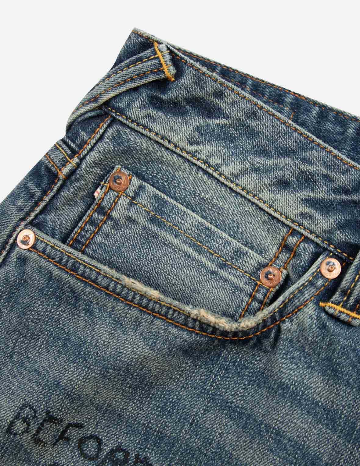 博弈游戏印花宽版休闲牛仔裤