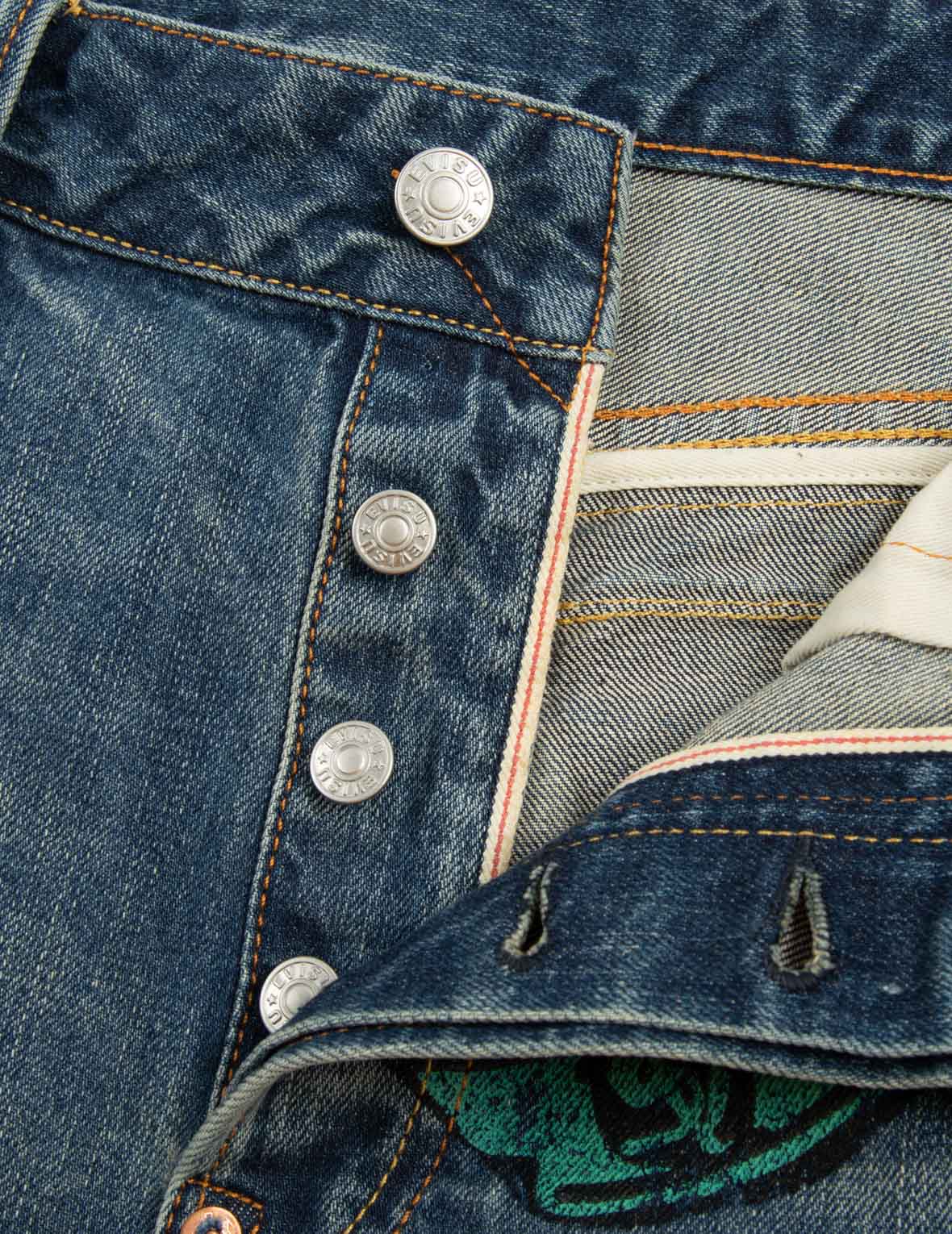 博弈游戏印花宽版休闲牛仔裤