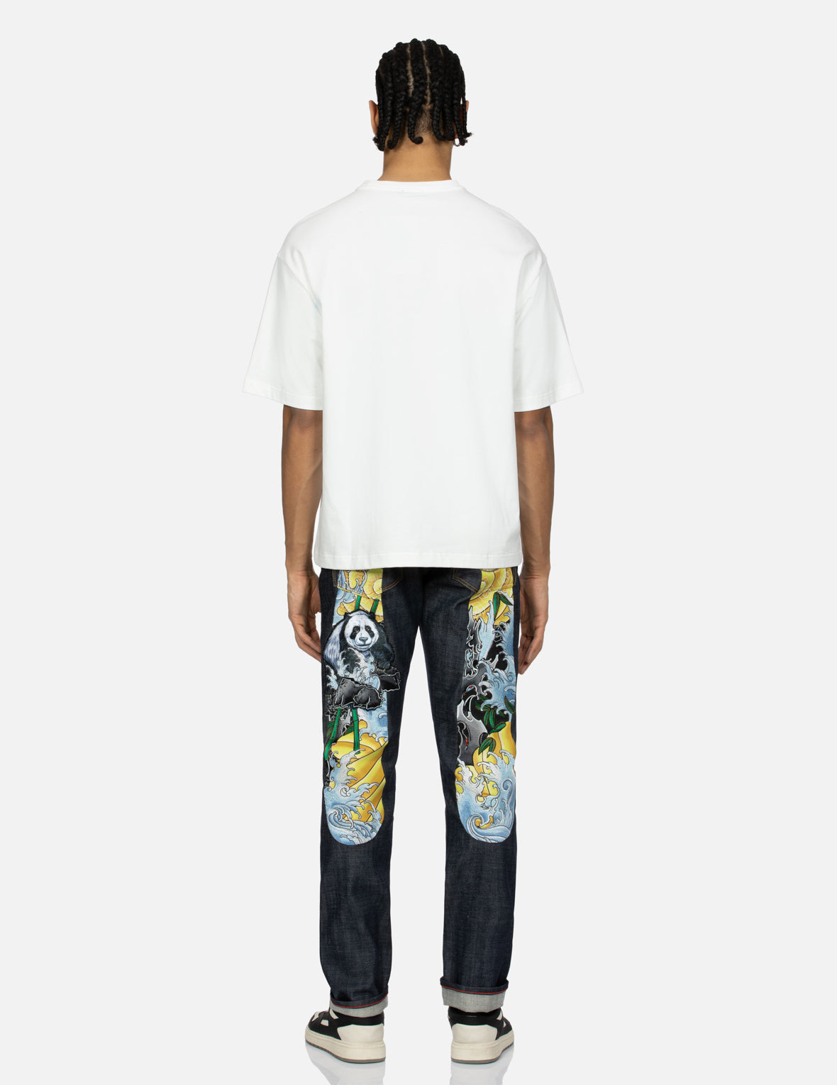 Panda Daicock Embroidery Carrot Fit Jeans #2017