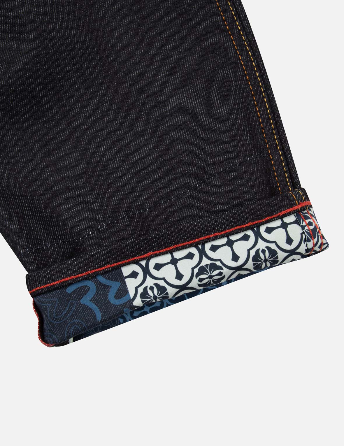 Seagull and Kamon Sashiko Embroidery Taper Fit Jeans #2017