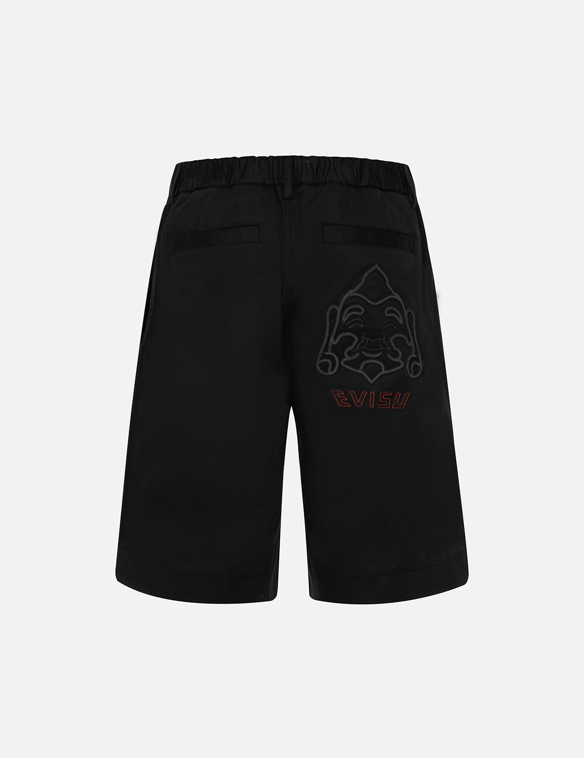 海鸥刺绣和佛头拼布宽版休闲短裤