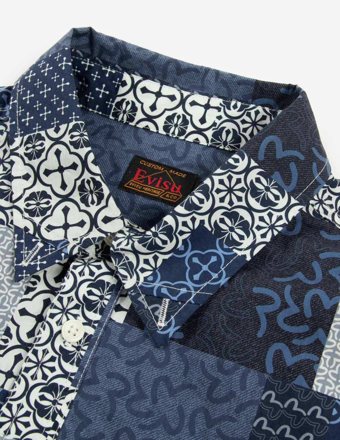 Allover Dermatoglyphic block and Seagull Print Relax Fit Shirt