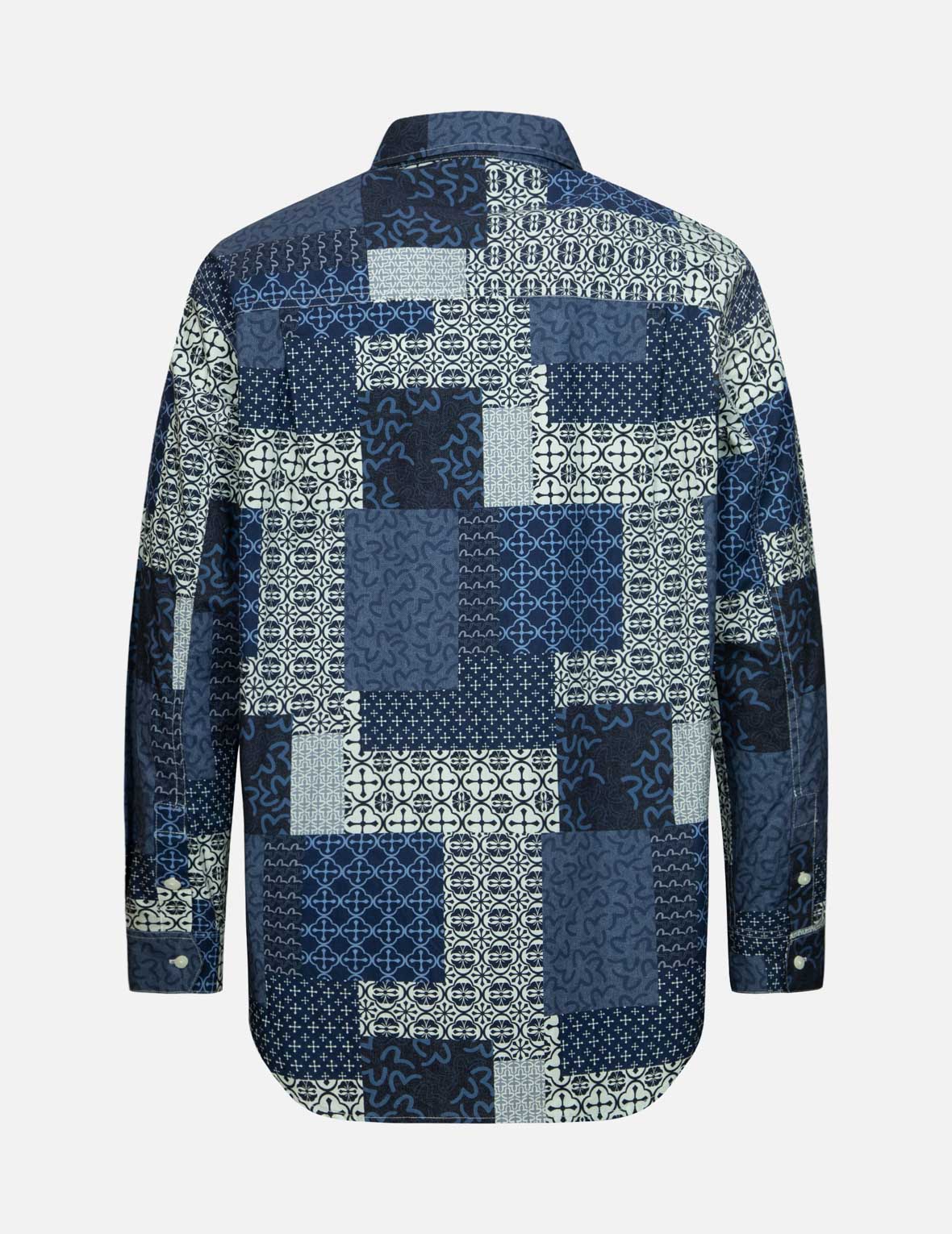 Allover Dermatoglyphic block and Seagull Print Relax Fit Shirt