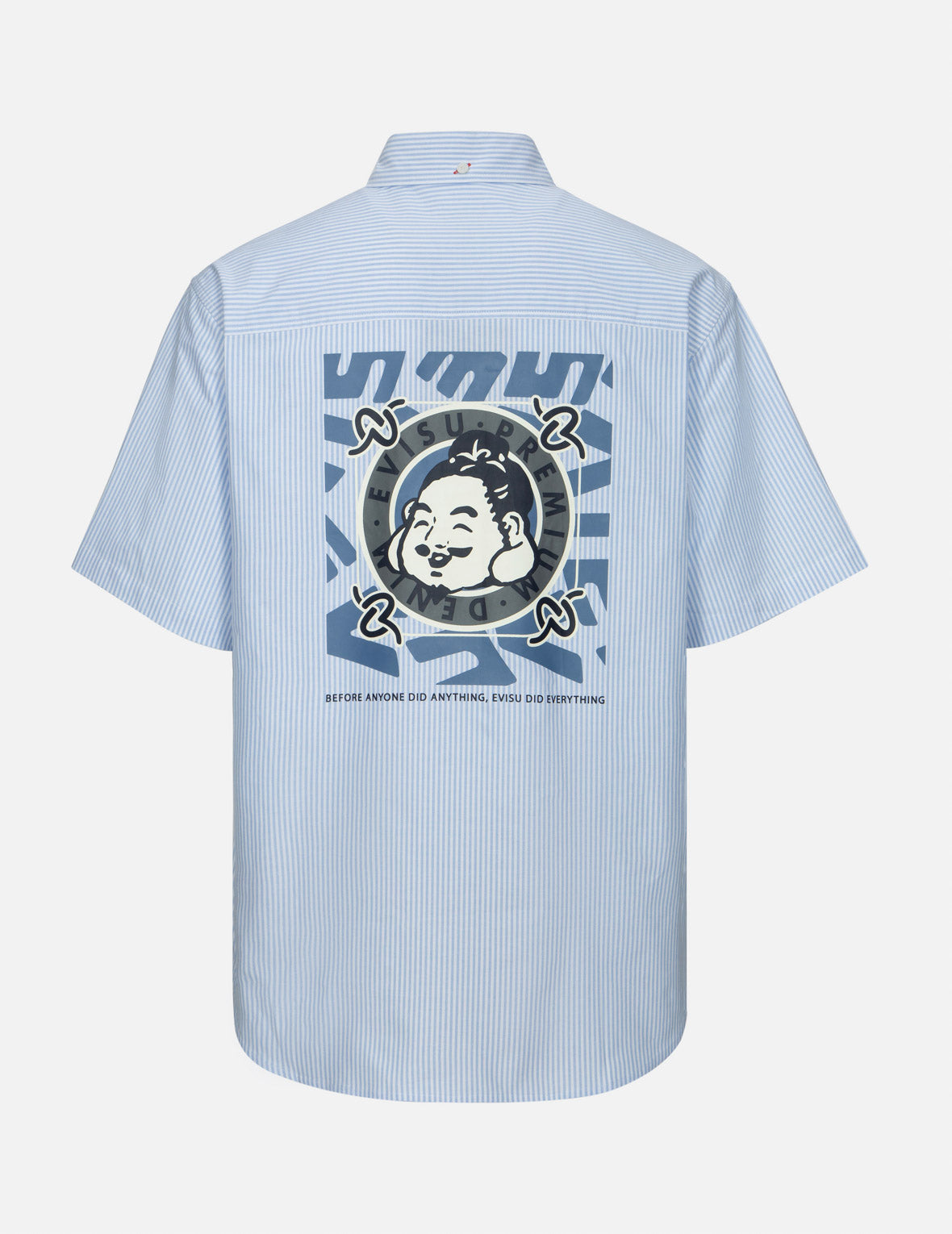 玩乐佛头印花宽版休闲短袖衬衫