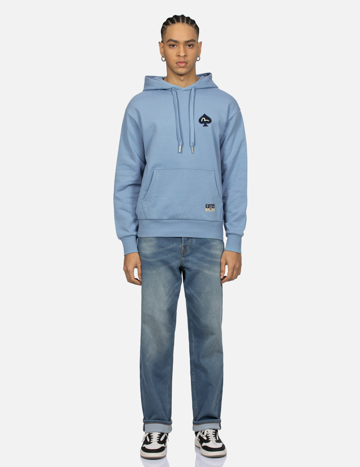 Daruma and Godhead Embroidered Badges Relax Fit Hoodie