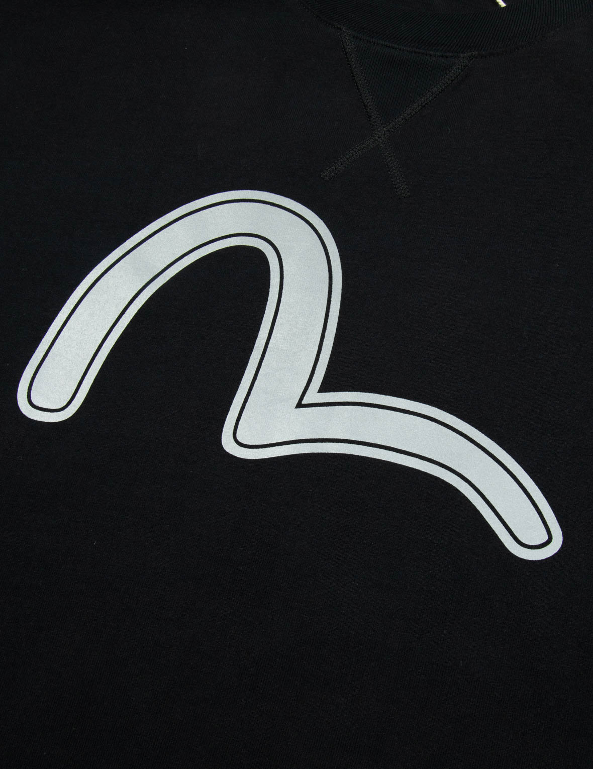 Fortune God Reflective Heat Transfer Print Loose Fit T-shirt