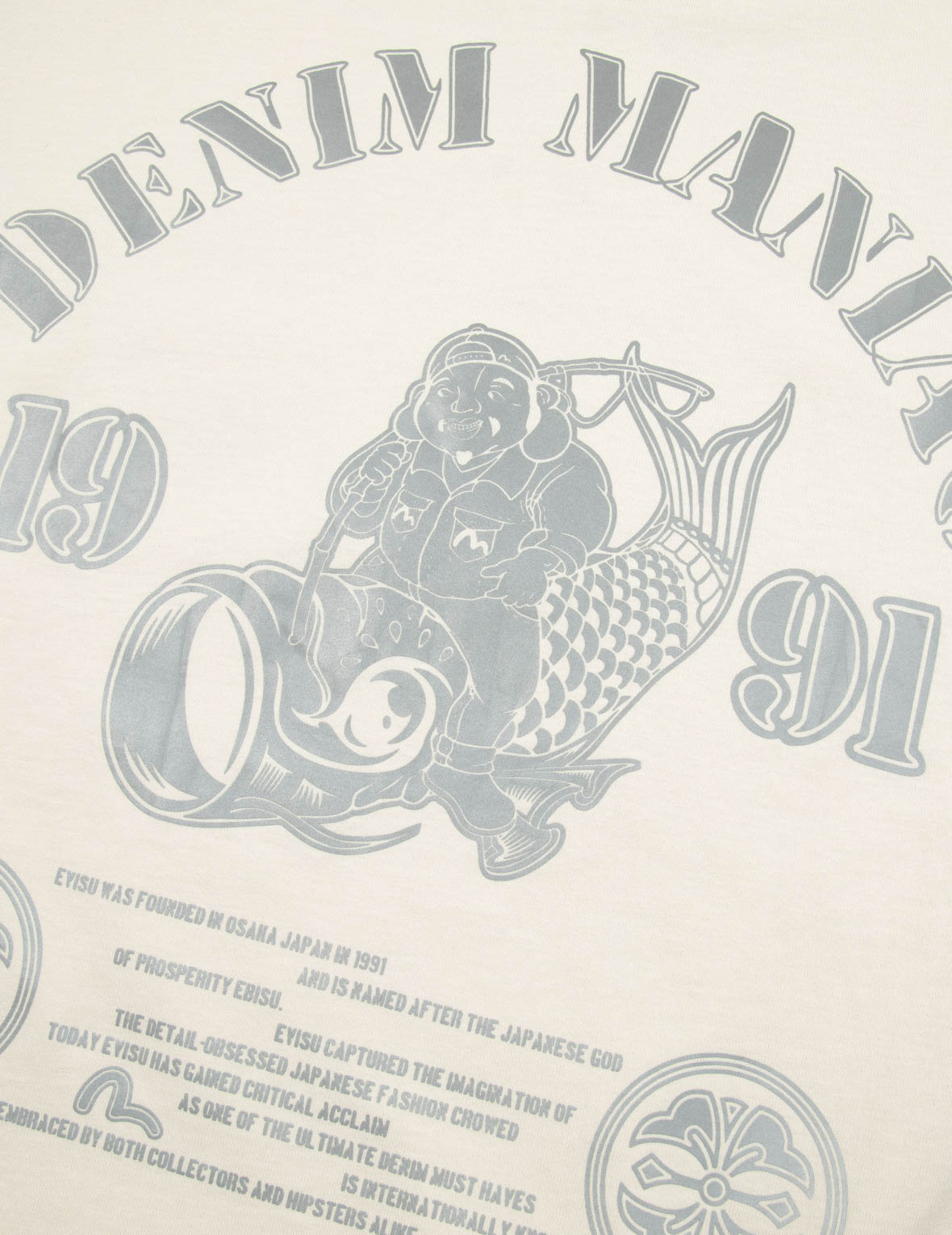 Fortune God Reflective Heat Transfer Print Loose Fit T-shirt